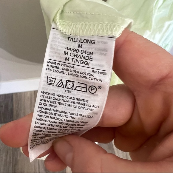 NWT Banana Republic organic cotton tencil tiered maxi dress size M Tall green - Picture 14 of 14